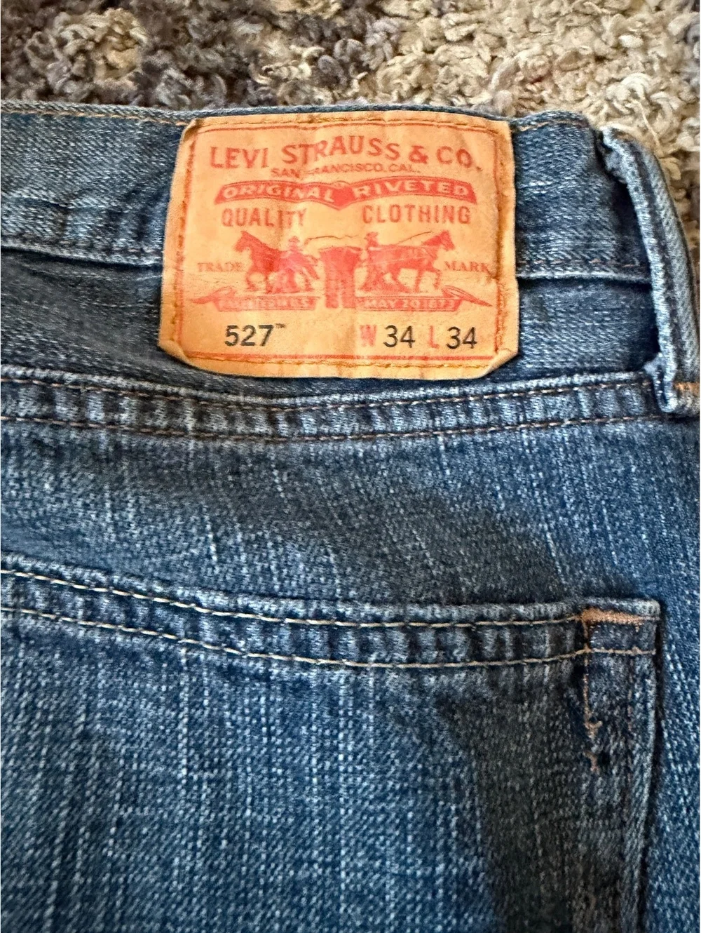 Levi’s 527 Low Boot Cut Jeans Dark Wash W34 L34 Men’s Classic Denim
